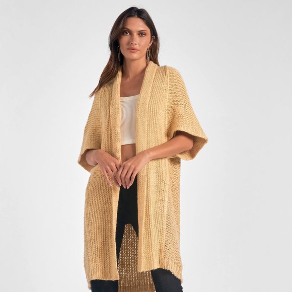 Elan Women's 3/4 Sleeve Long Cardigan Sweater (One Size) - Picture 1 of 8